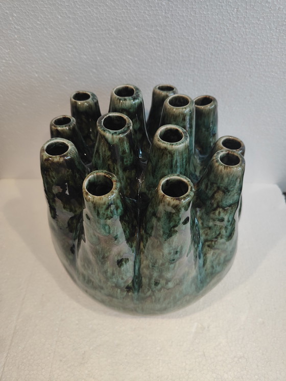 Image 1 of Organic Jarrón bajo tulipán verde grande