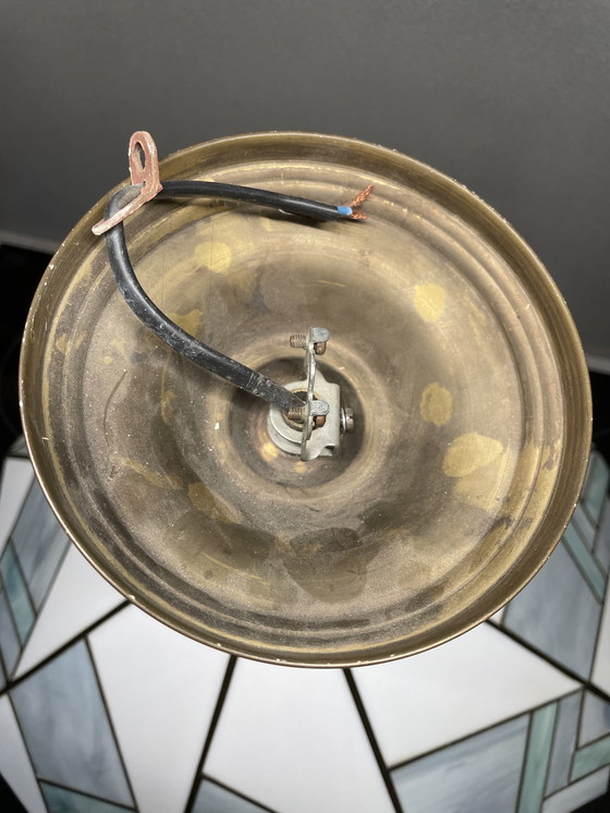 Image 1 of Lampada da soffitto in stile Tiffany | Vetrata geometrica | Look Art Deco