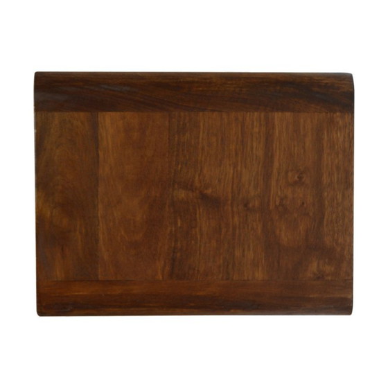 Image 1 of Table de chevet suspendue en bois de manguier avec 2 tiroirs – Finition châtaigne
