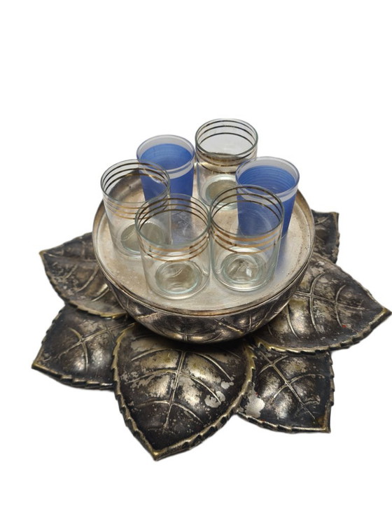 Art Deco Cabaret uit Szandrik, Hongarije, jaren dertig – Tafelaccessoires, Glass, Metal (photo 12 of 12)