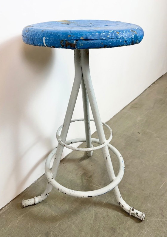 Image 1 of Grey Industrial Workshop Stool, 1960s