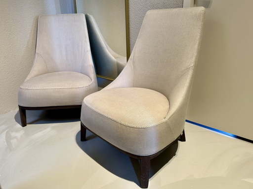 Ensemble Maxalto Febo en lilas très clair par Antonio Citterio – fauteuils, Wood, Textile