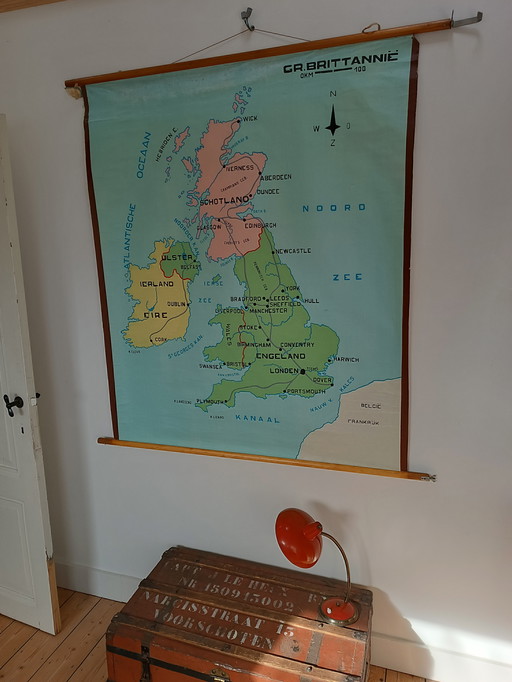 Vintage school map, Great Britain