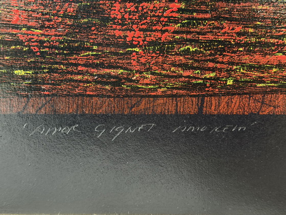 Image 1 of Dianne Bakker - Grande gravure sur bois - Amor Gignit Amorem