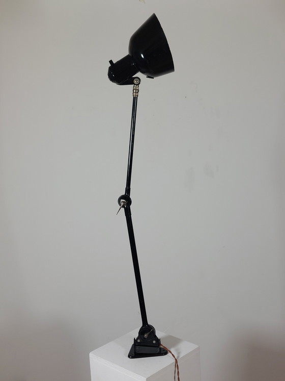 Image 1 of Schwarze Bauhaus SIS Werkstattlampe Gelenklampe 