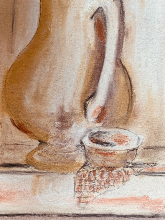 Signed Pastel Painting Still Life from Provence « Alcove with Jug », F. Venlhac, Paintings & Drawings, Paper (photo 8 of 10)
