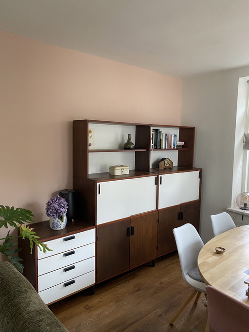 Pastoe Cees Braakman cabinet with 4 drawers and two sliding door compartments