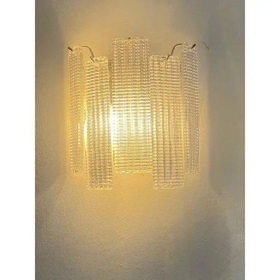 Image 1 of Simoeng “Listelli” Murano glazen wandlamp met diamantvormige strepen