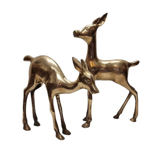 Image 1 of Ciervo de latón estilo Hollywood Regency