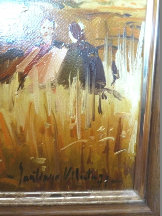 Image 1 of S. Vilata: Oil “At the beginning of summer”. Vintage 70s