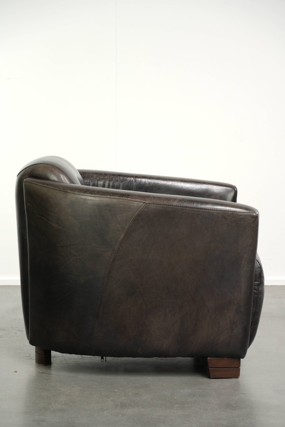 Aviator design armchair in grained cowhide with a comfortable seat – Leather, Modern (photo 3 of 13)