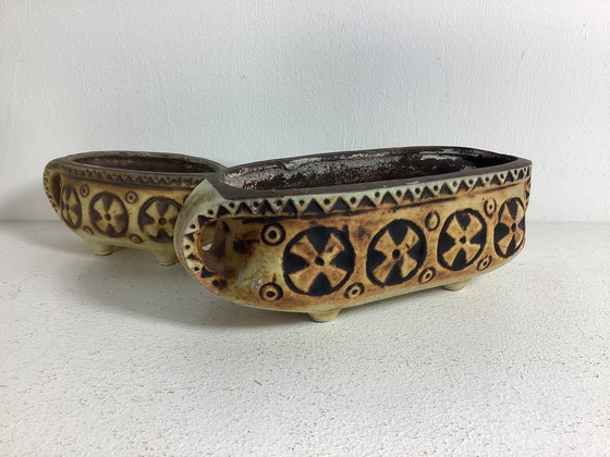 Image 1 of Vintage brutalist 2 West Germany Gebr. Spang bloembakken potten