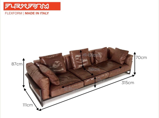 Image 1 of Flexform Flexform Zeno 5 plazas Cuero Premium Testa di Moro LP € 22.000