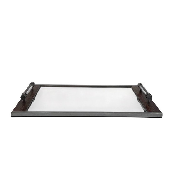 Image 1 of Modernist mirrored tray, in the manner of Jacques Adnet France 1940 /1950