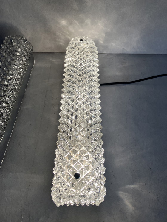 Image 1 of Wunderschöne Wandlampen aus prismatischem Kristall von Glashütte Limburg
