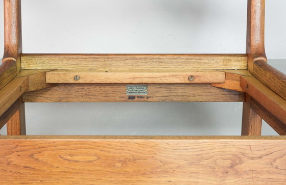 Image 1 of Very Rare Single Bas van Pelt Brutalist Oak Armchair with Woven Rush Seat for My Home. The Netherlands, 1940s.