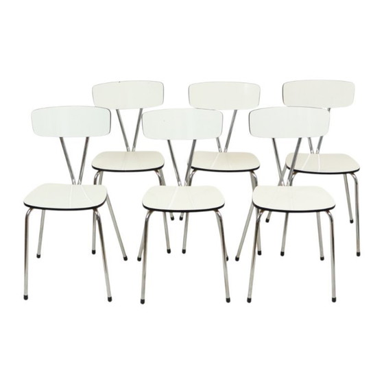 Image 1 of Set Of 6 Gray Formica Chairs Sixties
