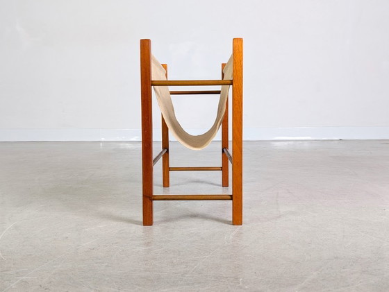 Image 1 of Portariviste/portagiornali vintage in teak e lino, anni '60