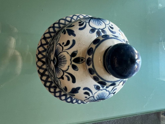 Delfts Blauw piccolo vaso con coperchio, Vasi, Ceramica, Blu (foto 6 di 8)