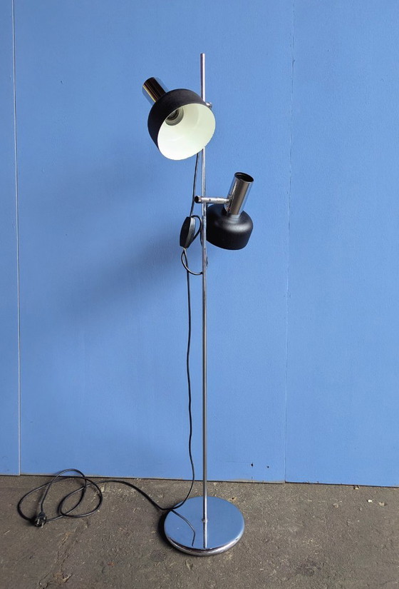 Image 1 of Mid century floorlamp - chrome & metal- 1970s
