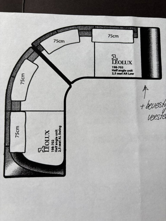 Image 1 of Ecksofakombination Leolux Vol de Reve