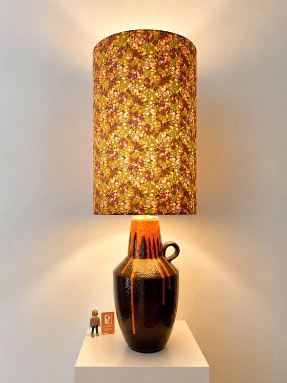 Image 1 of Impressive Scheurich floor lamp with luminous Fat Lava glaze