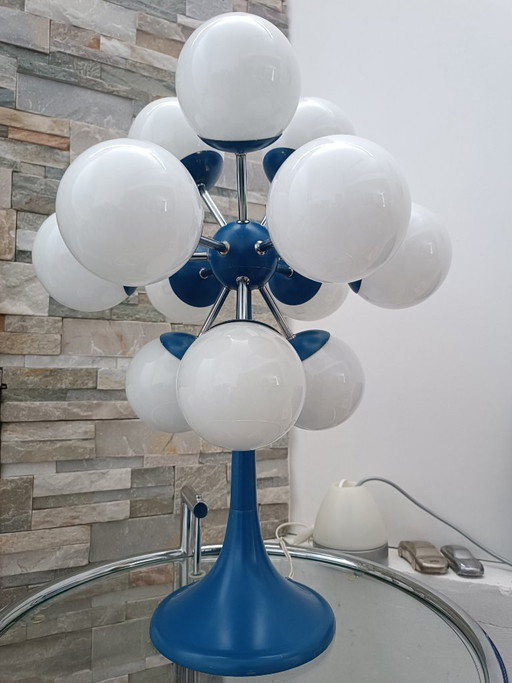 Importante Lampe Spoutnik Atomic 12 Globes 1970s