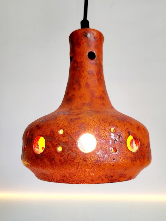 Image 1 of Lampada a sospensione Fat Lava in ceramica, tonalità arancioni, anni '50