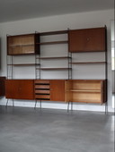 Système mural modulaire autoportant vintage en teck