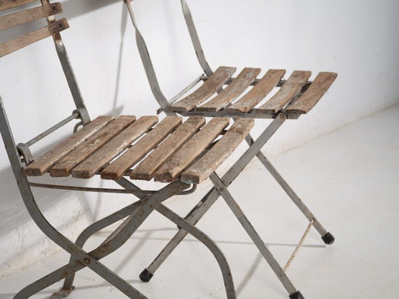 Chaises de jardin pliantes antiques (c.1920). Lot de 2 pièces #2 – Iron, Rustic (photo 13 of 39)