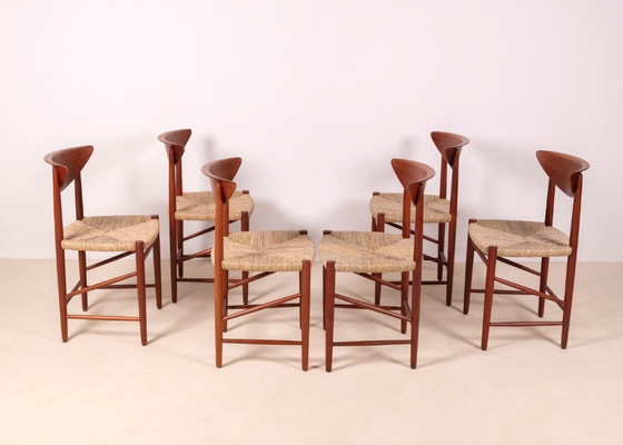 Image 1 of 6x Peter Hvidt & Orla Mølgaard Nielsen Dining Chair Model 316 in Teak