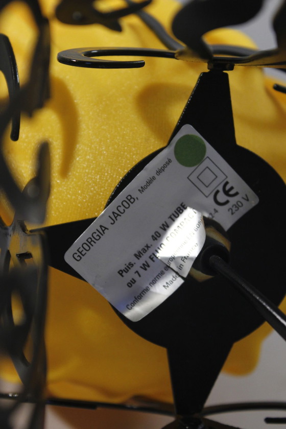 Image 1 of Georgia Jacob - Lampe vintage métal & résine design post-moderne 1990s France