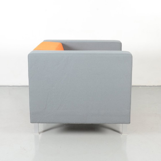 Kinnarps Pio 951W fauteuil, grijs / oranje – Metal, Textile (photo 3 of 6)