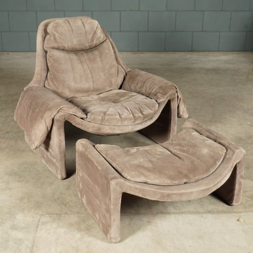 Fauteuil lounge Propositions P60 avec repose-pieds – Vittorio Introini – Saporiti – années 1960