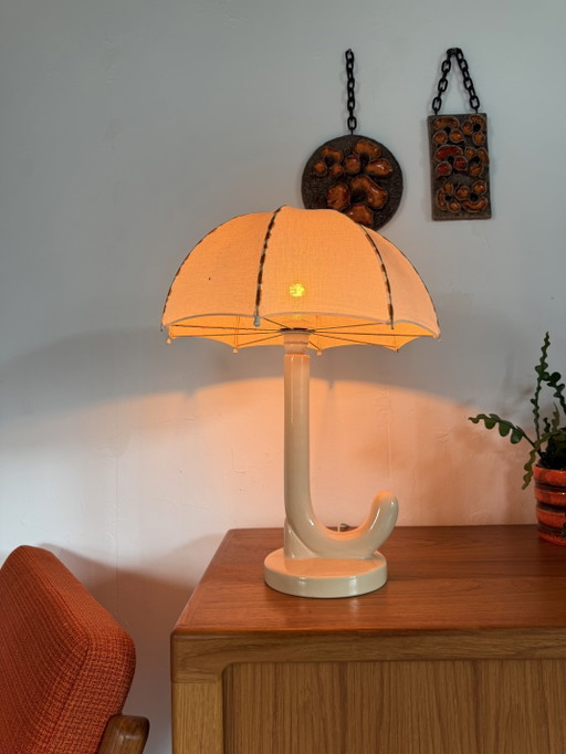 Vintage Ceramic ‘Umbrella’ Table Lamp ‘80 – tafellampen, Metal
