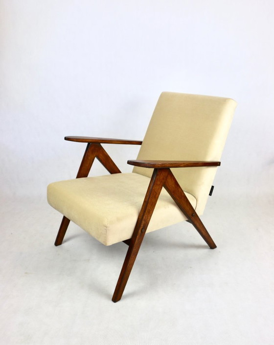 Image 1 of Sillón modelo B-310 en terciopelo claro beige, años 70