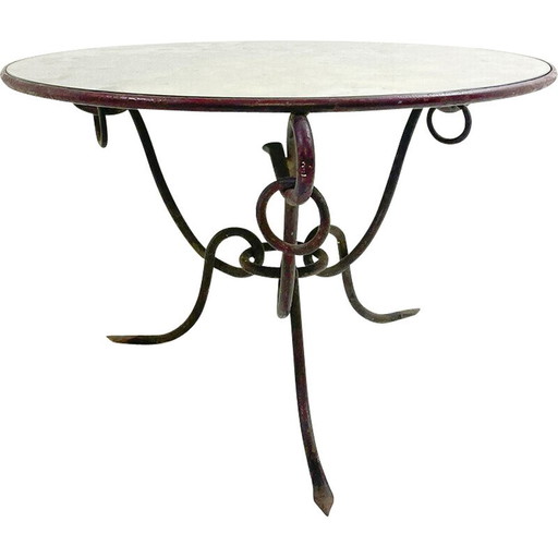 Tavolino vintage Art Déco di René Drouet, Francia 1940