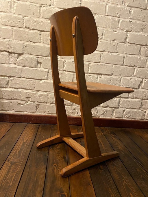 vintage houten schoolstoeltje casala