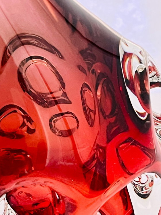 Image 1 of Retro sueco- Börne augustsson- Jarrón con huella digital - alto- rojo