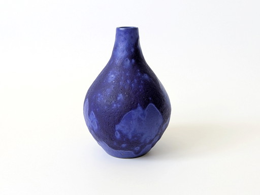 Hartwig Heyne vaas in Yves Klein blauw, West-Duits aardewerk, 1960