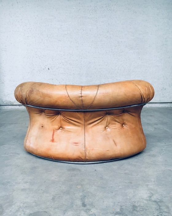 Image 1 of Midcentury Modern Italian Design 'COROLLA' Leather Sectional Sofa by I.P.E. Italy 1970's