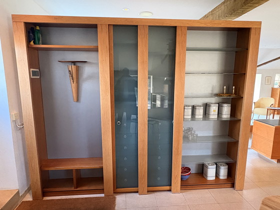 Image 1 of Mobile espositivo e portaoggetti bifacciale - Modernismo italiano in legno e lacca