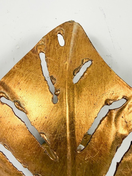 Image 1 of Lámpara de hoja/Monstera Lámpara de hoja al estilo de Maison Jansen, Francia, años 80