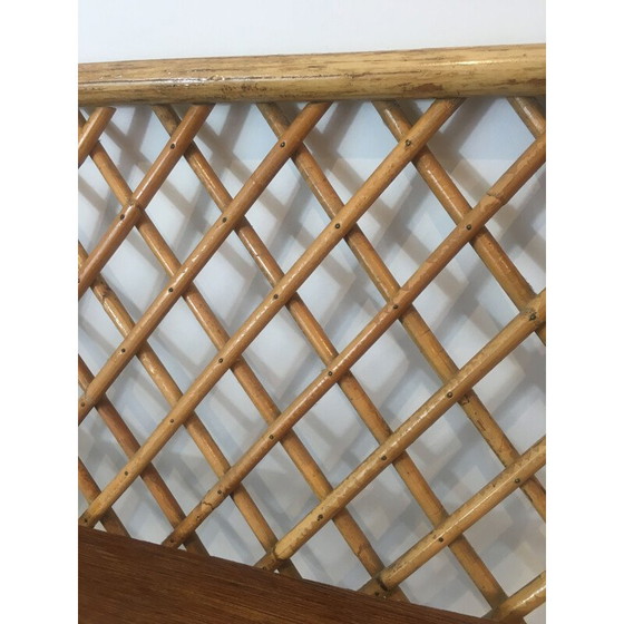 Image 1 of Vintage wall shelf in rattan, 1950