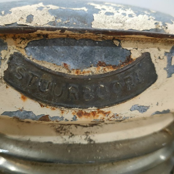 Image 1 of Set vintage di lampade marittime antiche (luce superiore, babordo-tribordo)