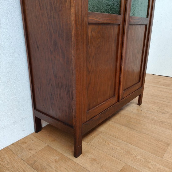 Image 1 of Bibliothèque murale vintage antique, armoire en porcelaine, vitrine.