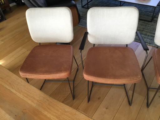 3 Bert Plantagie Kiko chairs and 1 dining table bench