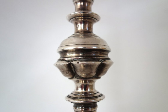 Image 1 of Kerzenhalter aus versilberter Bronze, 19. Jahrhundert, Frankreich