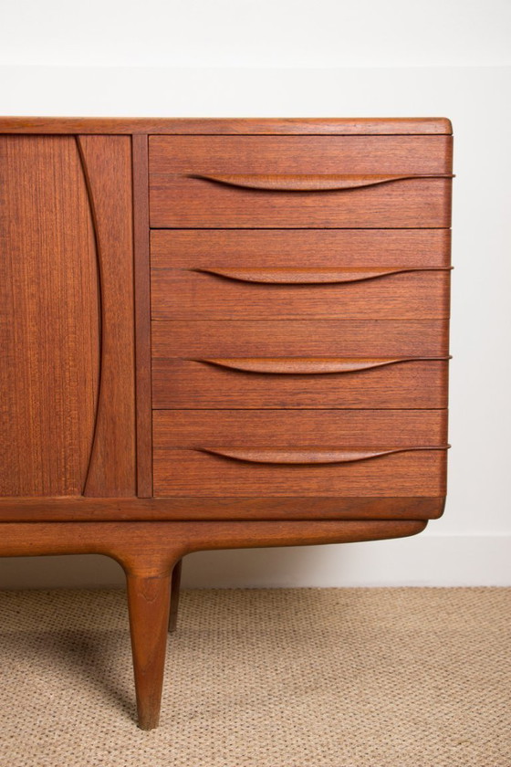 Image 1 of Large Danish teak sideboard model U15 by Johannes Andersen for Uldum Mobelfabrik 1966.