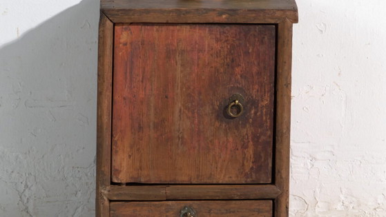 Antique Chinese auxiliary cabinet in painted wood – China, circa 1900 – Storage cabinet, Brass (photo 3 of 40)